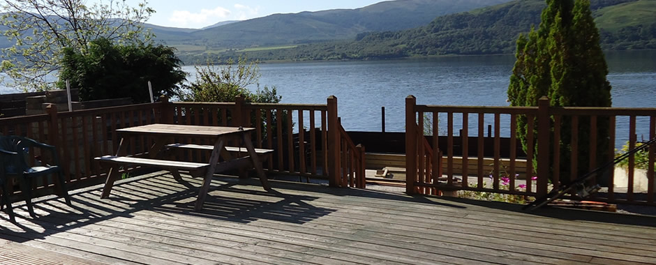 Our decking overlooking Loch Fyne
